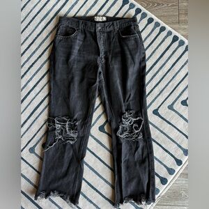 Free People We The Free Distressed Black Jeans